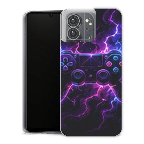 Coque Xiaomi Redmi 13C Gaming Manette Eclair Violet - coque gaming Redmi 13C