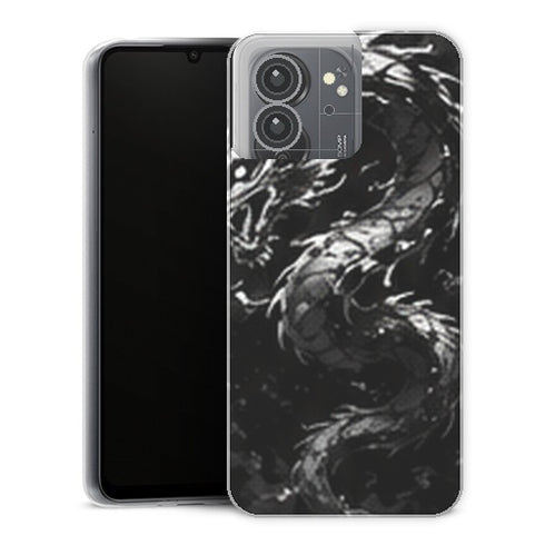 Coque Xiaomi Redmi 13C Gaming Dragon Noir Blanc - coque gaming Redmi 13C