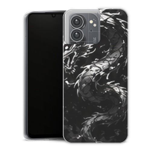Coque Xiaomi Redmi 13C Gaming Dragon Noir Blanc - coque gaming Redmi 13C