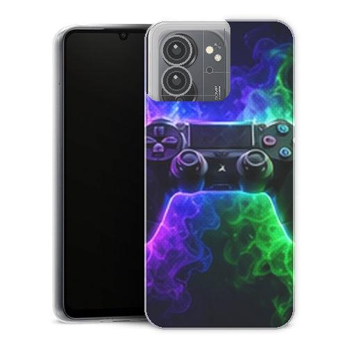 Coque Xiaomi Redmi 13C Gaming Manette Fumee Verte - coque gaming Redmi 13C