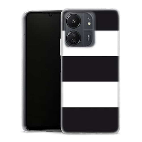 Coque Xiaomi Redmi 13C Bandes Mariniere Noires Blanches