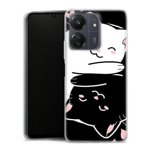 Coque Xiaomi Redmi 13C Chats Kawaii Yin et Yang