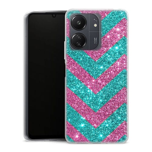Coque Xiaomi Redmi 13C Chevrons Strass Violet Rose