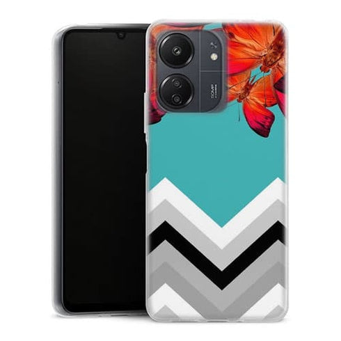 Coque Xiaomi Redmi 13C Papillon Aurore et Chevrons