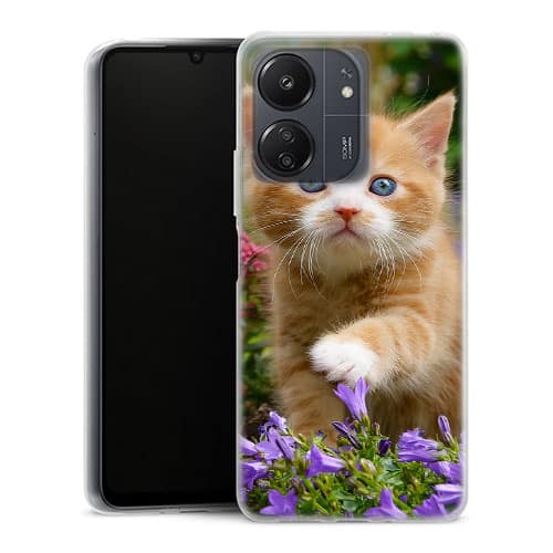 Coque Xiaomi Redmi 13C Flowery Garden Lovely and enchanting cat