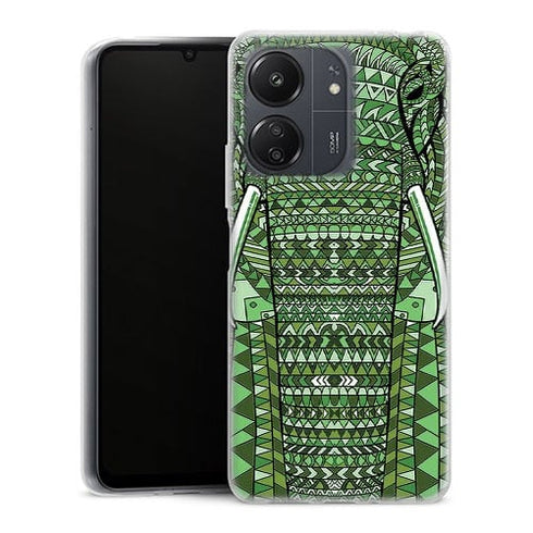Coque Xiaomi Redmi 13C Elephant Vert Azteque