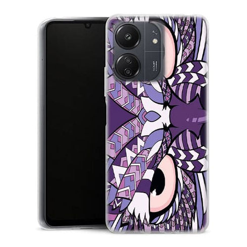 Coque Xiaomi Redmi 13C Hibou violet Azteque