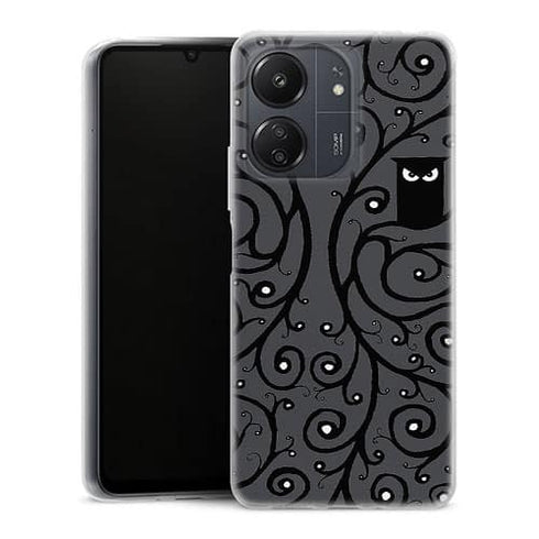 Coque Xiaomi Redmi 13C Hibou Noir et Blanc