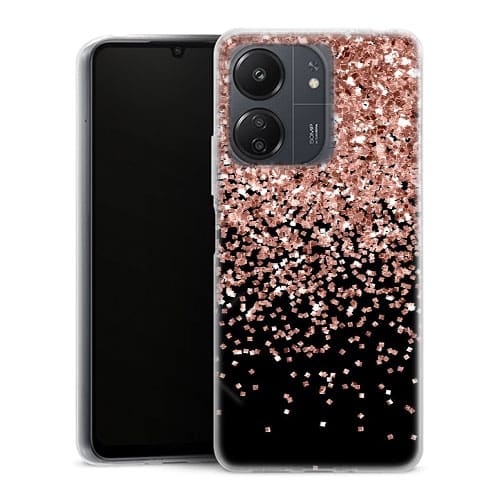 Coque Xiaomi Redmi 13C Paillettes dor rose