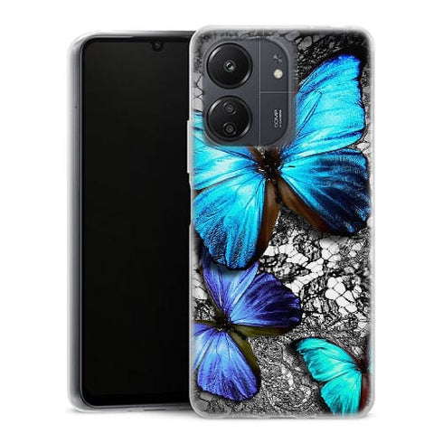 Coque Xiaomi Redmi 13C Papillon Turquoise