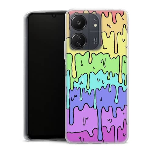 Coque Xiaomi Redmi 13C Pastel Kawaii Melting Rainbow Design