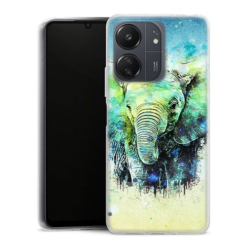 Coque Xiaomi Redmi 13C Water Color Elephant