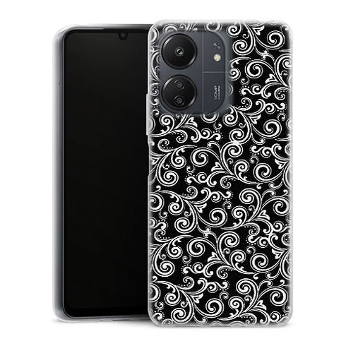 Coque Xiaomi Redmi 13C Black and white swirls