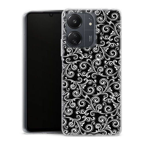 Coque Xiaomi Redmi 13C Black and white swirls