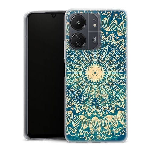 Coque Xiaomi Redmi 13C Blue organic boho mandala
