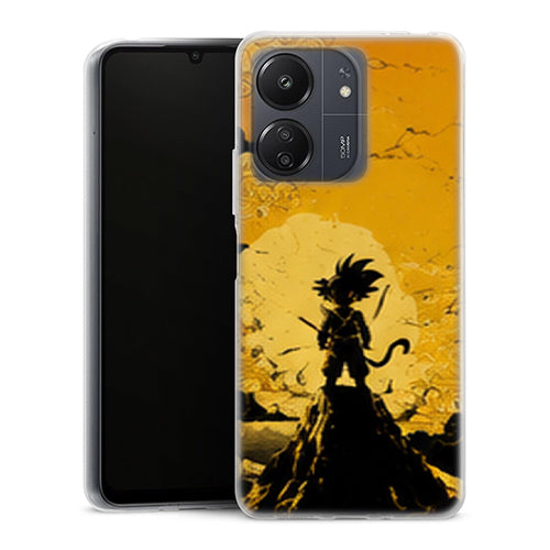 Coque Xiaomi Redmi 13C Dragon Ball Goku Encre Jaune - MaCoquePerso