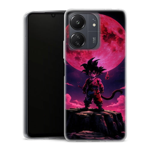 Coque Xiaomi Redmi 13C Dragon Ball Goku Enfant Lune Rouge - MaCoquePerso