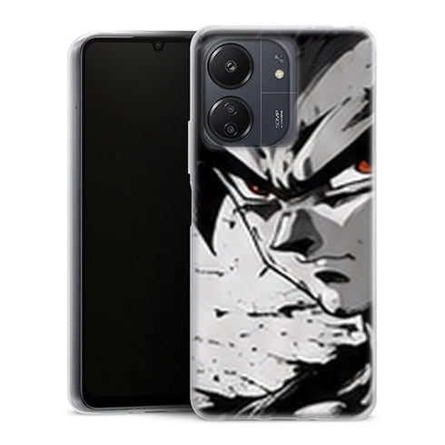 Coque Xiaomi Redmi 13C Dragon Ball Goku Manga Noir Blanc - MaCoquePerso