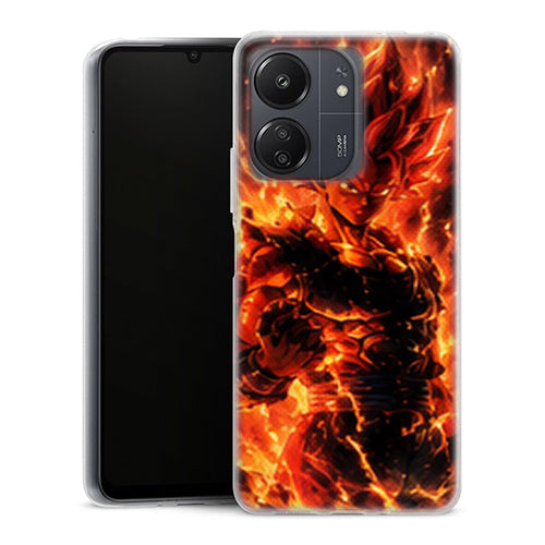 Coque Xiaomi Redmi 13C Dragon Ball Goku Rouge Feu - MaCoquePerso