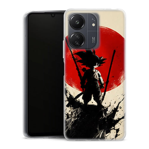 Coque Xiaomi Redmi 13C Dragon Ball Goku Samourai Soleil Rouge - MaCoquePerso