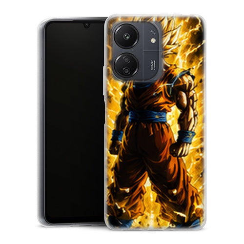 Coque Xiaomi Redmi 13C Dragon Ball Goku Super Saiyan Aura Or - MaCoquePerso