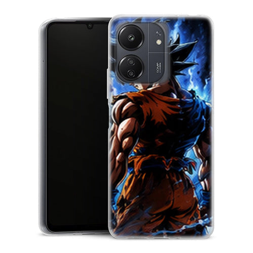 Coque Xiaomi Redmi 13C Dragon Ball Goku Ultra Instinct Aura Bleue - MaCoquePerso