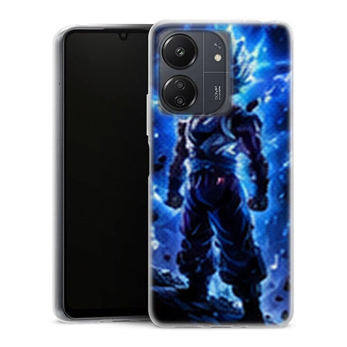 Coque Xiaomi Redmi 13C Dragon Ball Vegeta Aura Bleue Rochers - MaCoquePerso