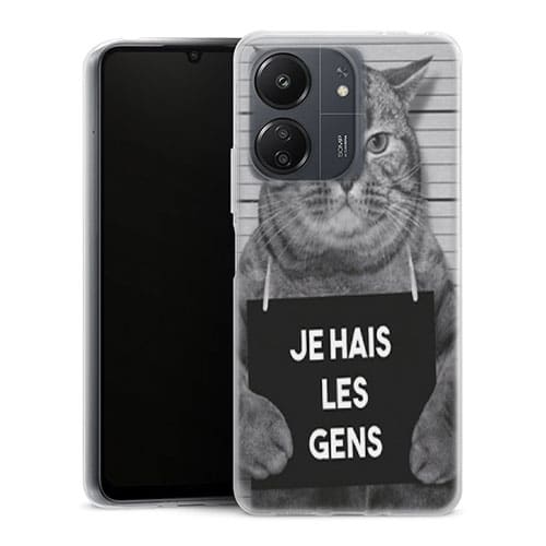 Coque Xiaomi Redmi 13C I hate People Jail Cat