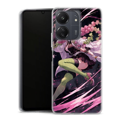 Coque Xiaomi Redmi 13C Mitsuri Kanroji Attaque Rubans Roses Demon Slayer - MaCoquePerso