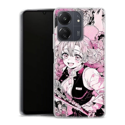 Coque Xiaomi Redmi 13C Mitsuri Kanroji Manga Encre Rose Demon Slayer - MaCoquePerso