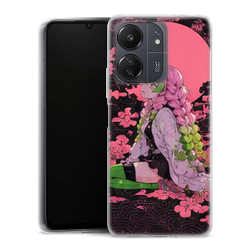 Coque Xiaomi Redmi 13C Mitsuri Kanroji Assis Soleil Rose Demon Slayer - MaCoquePerso