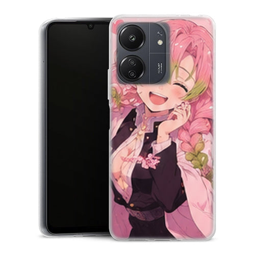 Coque Xiaomi Redmi 13C Mitsuri Kanroji Sourire Coeurs Demon Slayer - MaCoquePerso