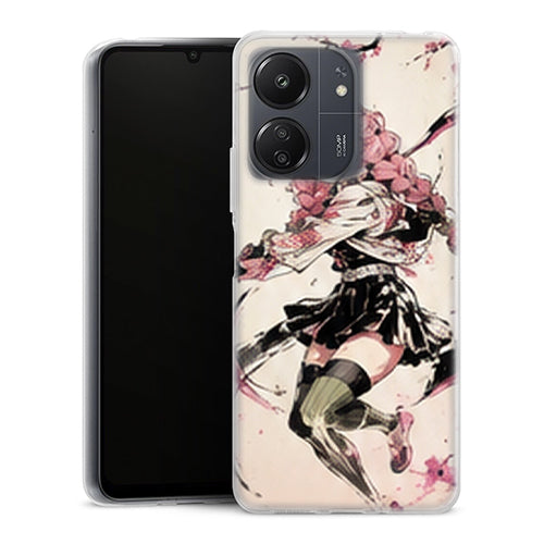 Coque Xiaomi Redmi 13C Mitsuri Kanroji Attaque Encre Blanche Demon Slayer - MaCoquePerso