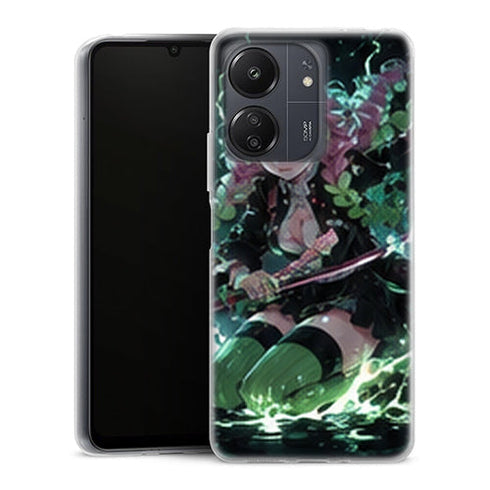 Coque Xiaomi Redmi 13C Mitsuri Kanroji Eclair Vert Katana Demon Slayer - MaCoquePerso