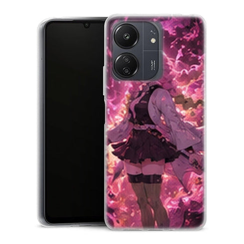 Coque Xiaomi Redmi 13C Mitsuri Kanroji Aura Rose Combat Demon Slayer - MaCoquePerso