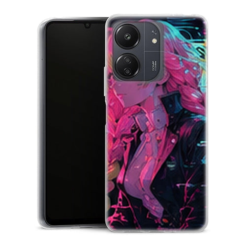 Coque Xiaomi Redmi 13C Mitsuri Kanroji Portrait Neon Cyber Demon Slayer - MaCoquePerso
