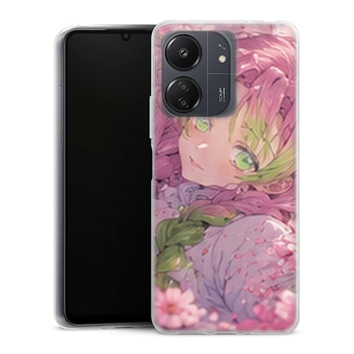 Coque Xiaomi Redmi 13C Mitsuri Kanroji Portrait Cerisiers Demon Slayer - MaCoquePerso