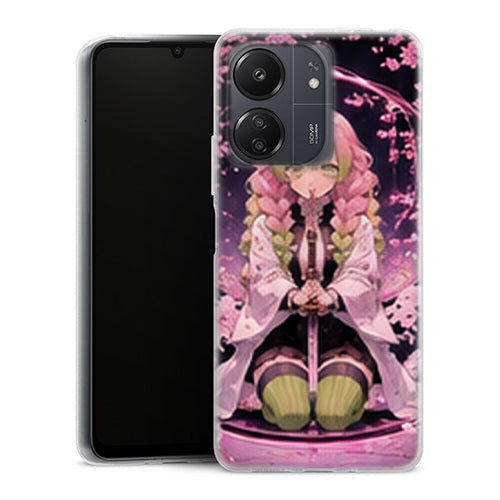 Coque Xiaomi Redmi 13C Mitsuri Kanroji Assis Arche Rose Demon Slayer - MaCoquePerso