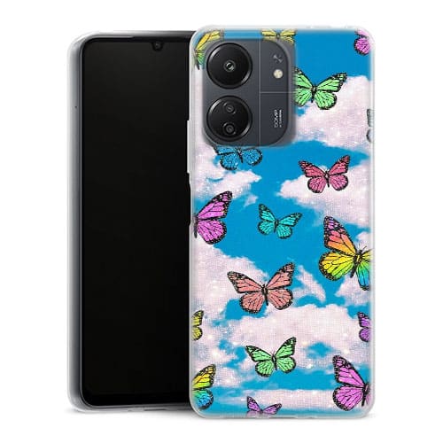 Coque Xiaomi Redmi 13C Motif papillon nuageux