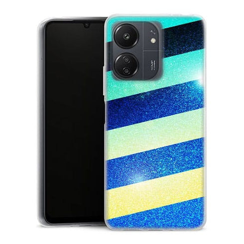 Coque Xiaomi Redmi 13C Striped colorful glitter