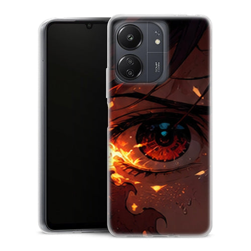 Coque Xiaomi Redmi 13C Tanjiro Kamado Oeil Feu Gros Plan Demon Slayer - MaCoquePerso