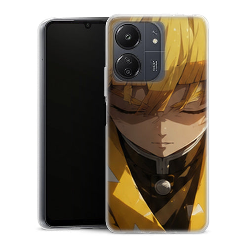 Coque Xiaomi Redmi 13C Zenitsu Agatsuma Portrait Calme Frange Demon Slayer - MaCoquePerso
