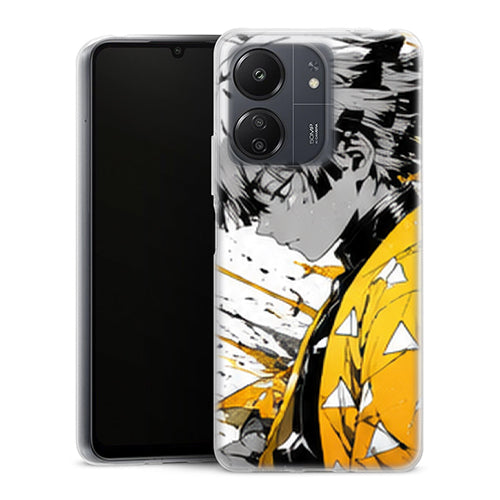 Coque Xiaomi Redmi 13C Zenitsu Agatsuma Profil Encre Jaune Demon Slayer - MaCoquePerso