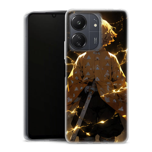 Coque Xiaomi Redmi 13C Zenitsu Agatsuma Dos Foudre Jaune Demon Slayer - MaCoquePerso