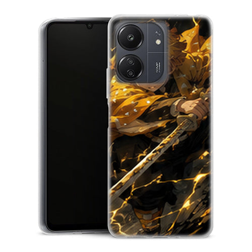 Coque Xiaomi Redmi 13C Zenitsu Agatsuma Charge Katana Eclairs Demon Slayer - MaCoquePerso