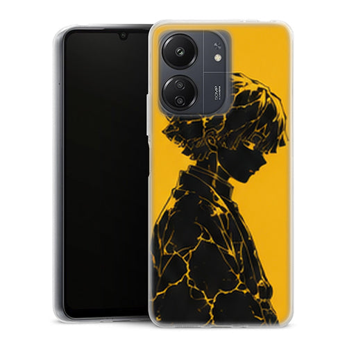 Coque Xiaomi Redmi 13C Zenitsu Agatsuma Profil Jaune Noir Demon Slayer - MaCoquePerso