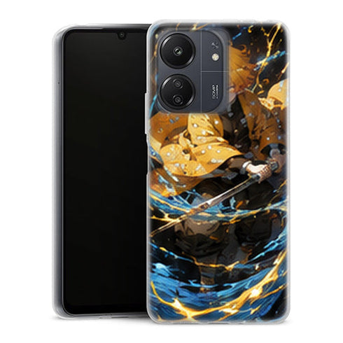Coque Xiaomi Redmi 13C Zenitsu Agatsuma Tourbillon Eau Foudre Demon Slayer - MaCoquePerso
