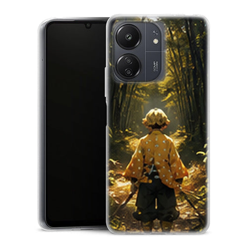 Coque Xiaomi Redmi 13C Zenitsu Agatsuma Foret Bambous Lumiere Demon Slayer - MaCoquePerso