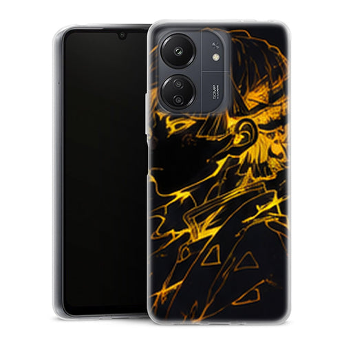 Coque Xiaomi Redmi 13C Zenitsu Agatsuma Line Art Dore Demon Slayer - MaCoquePerso