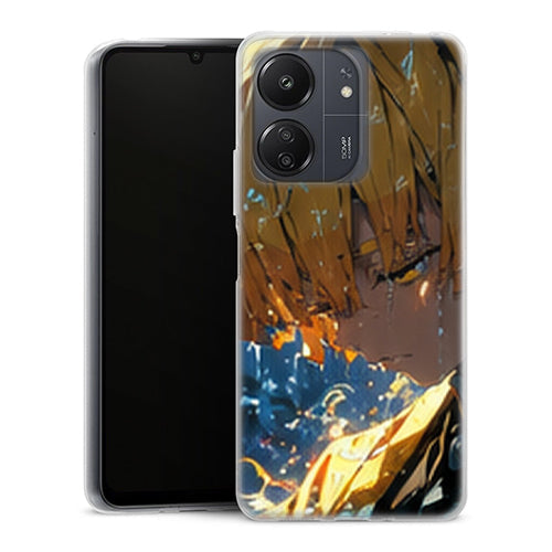 Coque Xiaomi Redmi 13C Zenitsu Agatsuma Pluie Bleue Portrait Demon Slayer - MaCoquePerso